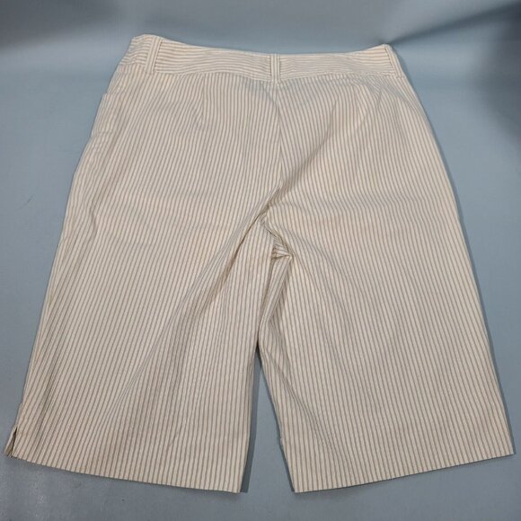 Jones New York Signature Stretch 12" Bermuda Shorts Women's Size 6 White Beige - Picture 2 of 8